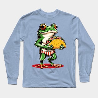 Frog carrying taco Long Sleeve T-Shirt